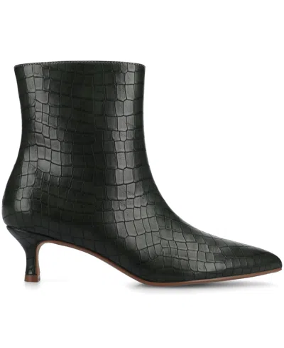 Journee Collection Women's Arely Kitten Heel Pointed Toe Dress Booties In Green