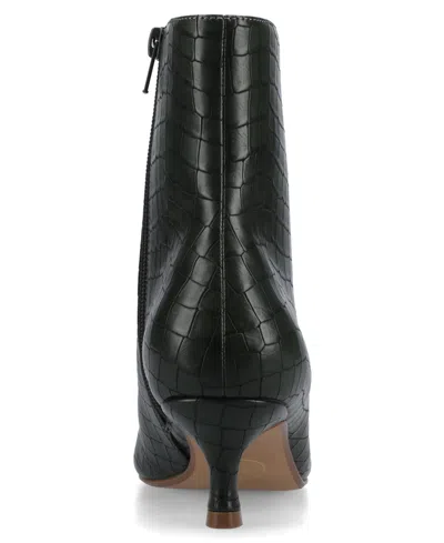 Journee Collection Women's Arely Kitten Heel Pointed Toe Dress Booties In Green