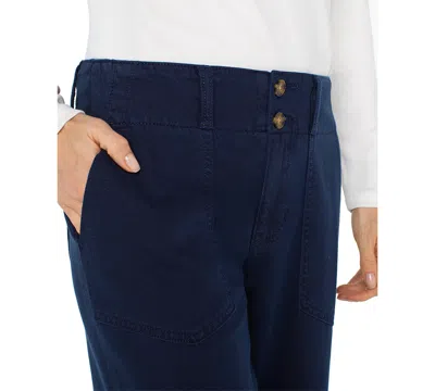 Liverpool Los Angeles Women's Utility Patch Pocket Wide Leg Pants In Blue