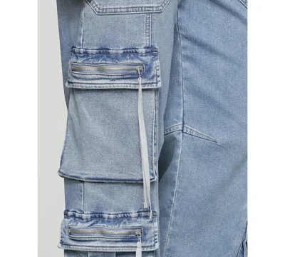 Avec Les Filles Women's Multi Pocket Wide-leg Cargo Jeans In Blue