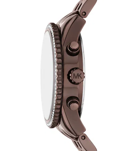 Michael Kors Mini Bryant Pavé Brown-tone Watch In Brown