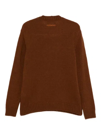 Iceberg Snoopy-motif Wool-alpaca Blend Sweater In Brown