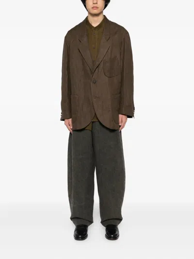 Ziggy Chen Cotton Jacket In Brown