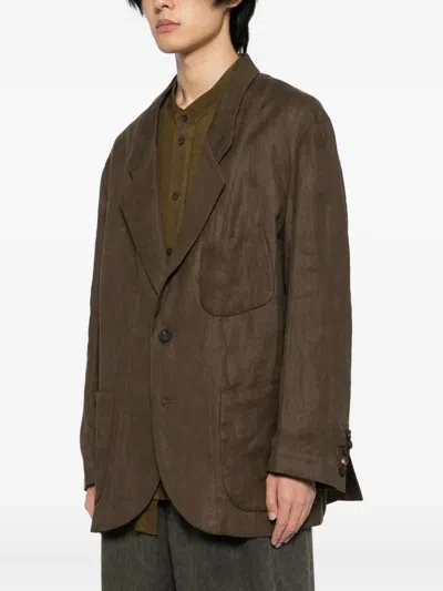 Ziggy Chen Cotton Jacket In Brown