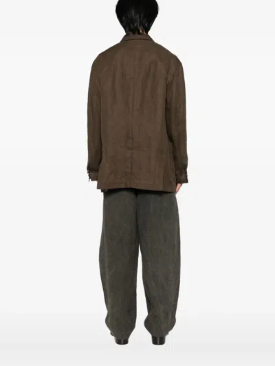 Ziggy Chen Cotton Jacket In Brown