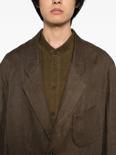 Ziggy Chen Cotton Jacket In Brown