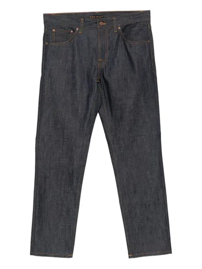 Nudie Jeans Gritty Jackson Organic-cotton Straight-leg Jeans In Navy