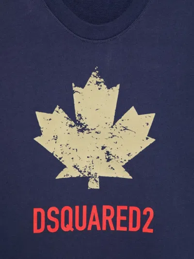 Dsquared2 Maple-leaf Sweatshirt In Blue