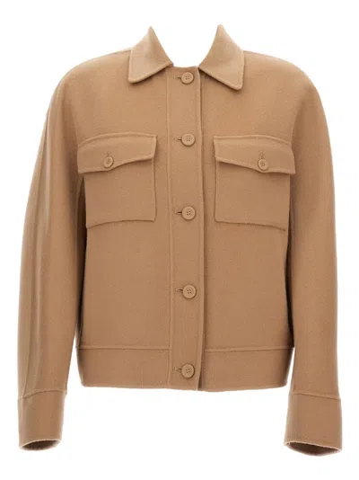 Max Mara Studio Fiero Jacket Camel In Brown
