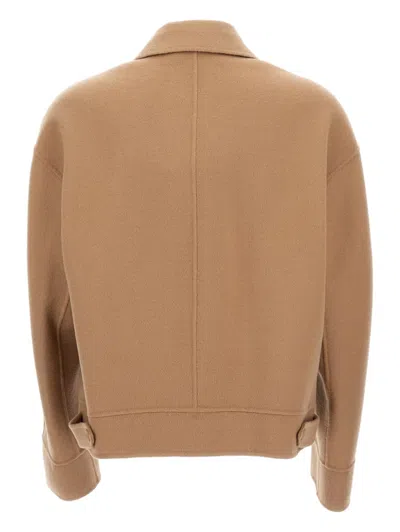 Max Mara Studio Fiero Jacket Camel In Brown