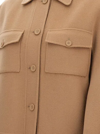 Max Mara Studio Fiero Jacket Camel In Brown