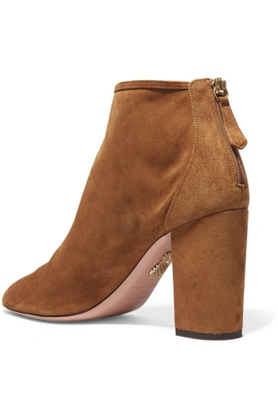 Shop Aquazzura Downtown Suede Ankle Boots