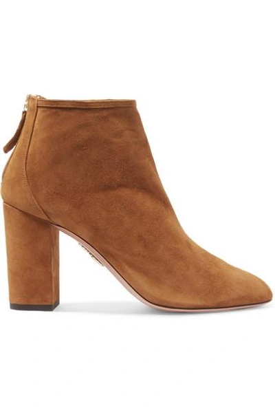 Shop Aquazzura Downtown Suede Ankle Boots