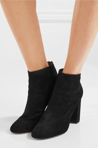 Shop Aquazzura Downtown Suede Ankle Boots