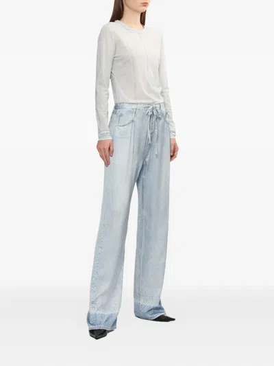 Rag & Bone Phoebe Drawstring Trousers In Blue