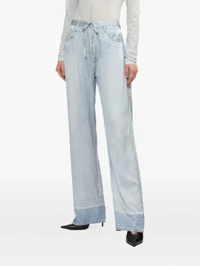 Rag & Bone Phoebe Drawstring Trousers In Blue