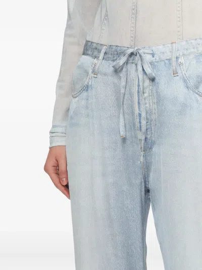 Rag & Bone Phoebe Drawstring Trousers In Blue