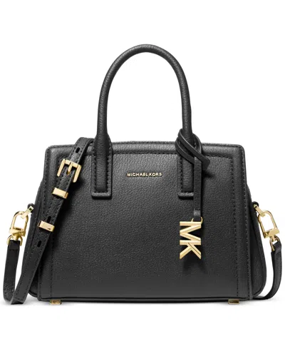 Michael Kors Laila Extra-small Leather Crossbody Bag In Black