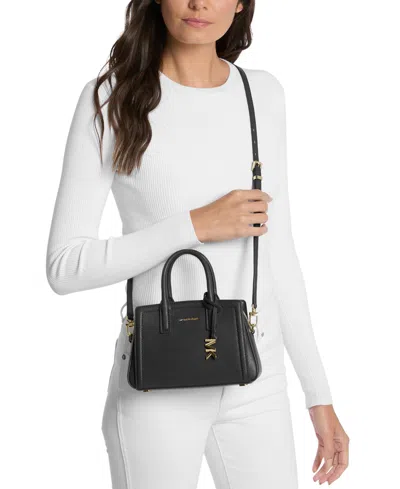 Michael Kors Laila Extra-small Leather Crossbody Bag In Black