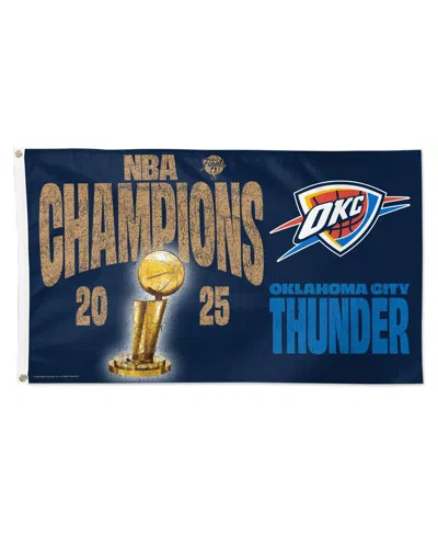 Wincraft Oklahoma City Thunder 2025 Nba Finals Champions Locker Room 3' X 5' Single-sided Deluxe Flag In Blue