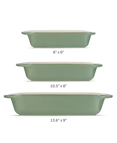 Tramontina Mae Porcelain Enameled 3-pc. Bakeware Set In Green