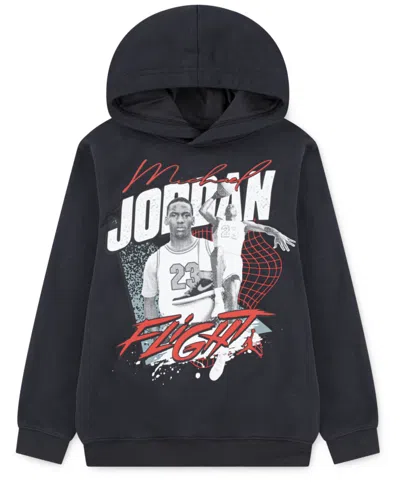Jordan Boys' Jdb Mj Double Flight Graphic Fleece Pullover Hoodie - Big Kid In Black