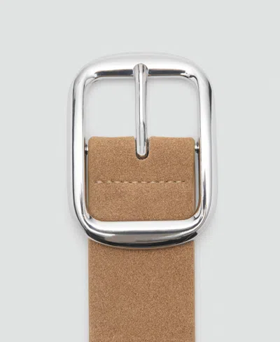 Mango Stud Suede Belt In Sand