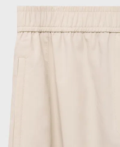 Mango Cotton Paperbag Trousers Ecru In White