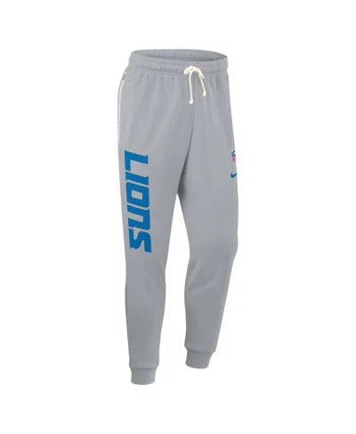 Nike Gray Detroit Lions Sideline Ground Game Performance Taper Pants In Gray