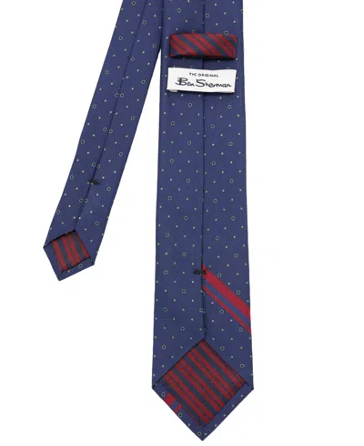 Ben Sherman Men's Dot Stripe Silk Tie In Blue
