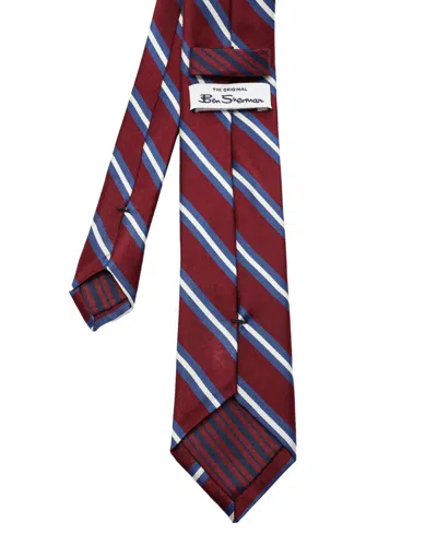 Ben Sherman Men's Stripe Silk Tie In Purple