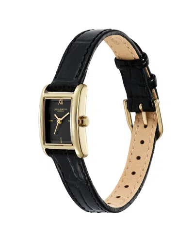 Olivia Burton Women's Mini Grove Black Leather Calfskin Strap Watch, 16mm