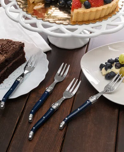 French Home Laguiole Cake Forks, Set Of 4 In Blue