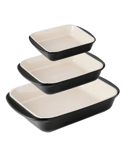Tramontina Mae Porcelain Enameled 3-pc. Bakeware Set In Black