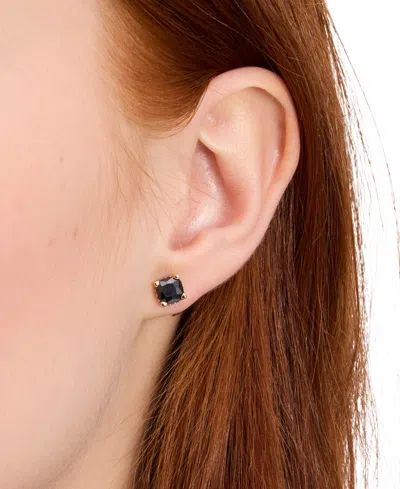 Kate Spade Color Cubic Zirconia Square Stud Earrings In Black