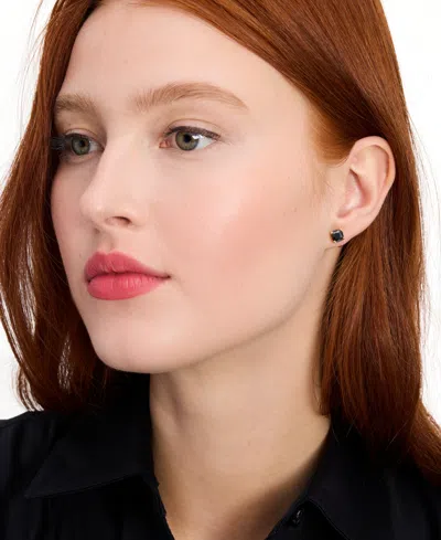 Kate Spade Color Cubic Zirconia Square Stud Earrings In Black