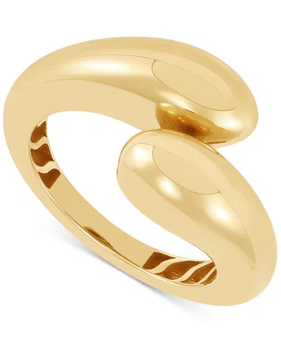 Macy's Polished Flared End Bypass Fashion Ring In 10k Gold In Gold