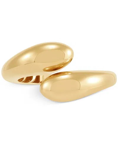 Macy's Polished Flared End Bypass Fashion Ring In 10k Gold In Gold
