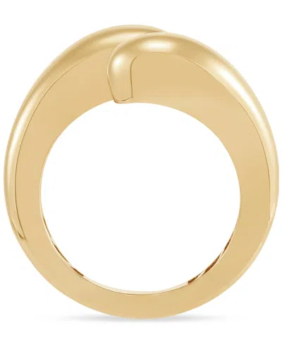 Macy's Polished Flared End Bypass Fashion Ring In 10k Gold In Gold