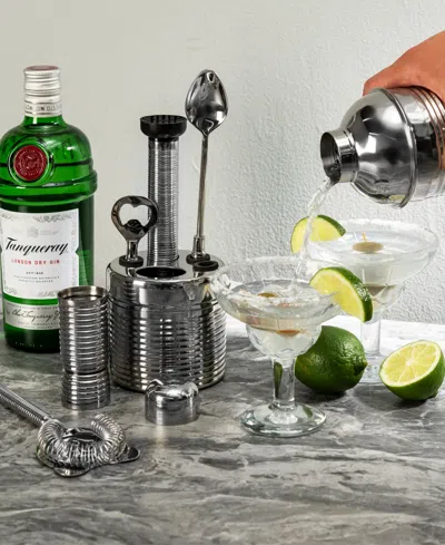 French Home Textured Stainless-steel Barware, Set Of 7 In Metallic