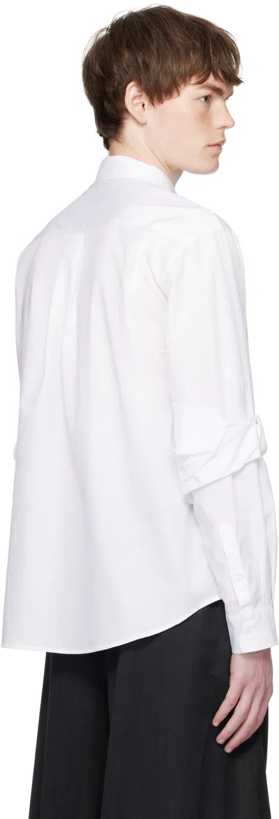 Simone Rocha Gathered-cuff Cotton Shirt In White