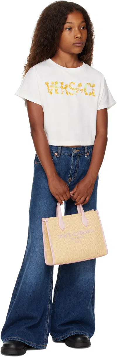 Versace Logo-print Cropped T-shirt In White