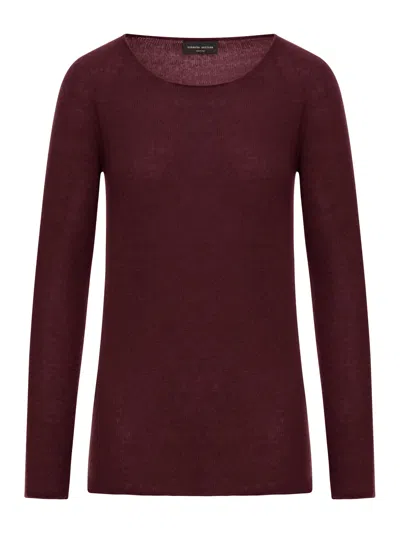 Roberto Collina Crew Neck Cashmere Sweater In Red