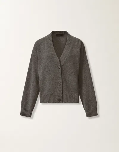 Fabiana Filippi Metallic V-neck Long Sleeve Top In Gray