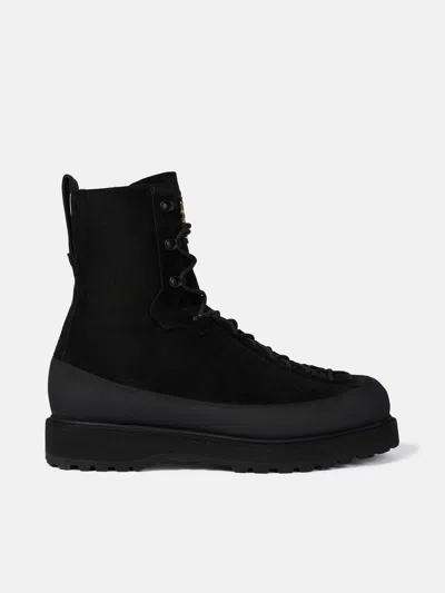 Stone Island Hiking Boot With Dual Lacing And Lug Sole In Black
