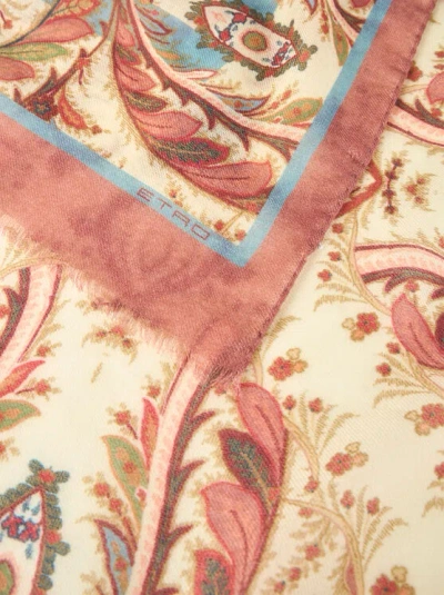 Etro Wool And Cashmere Scarf With Placed Print In Multi