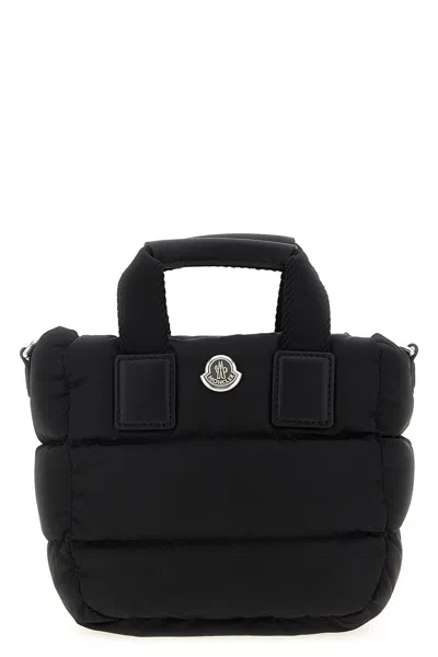 Moncler Micro Shoulder Bag With Quilted Design And Removable Strap In Black