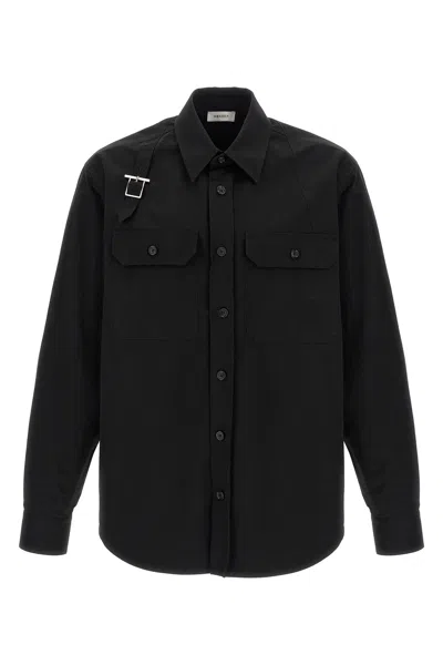 Alexander Mcqueen T-bar Harness Overshirt In Black