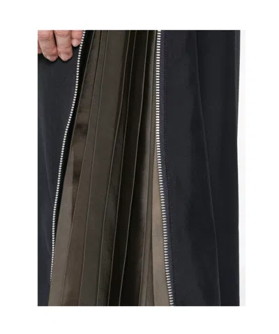 Sacai Tailored Skirt With Belted High Waist In Blue