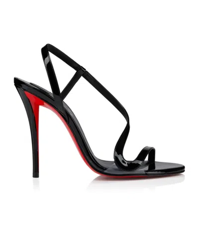 Christian Louboutin 100mm Pink Z Leather Slingback Heeled Sandals In Black